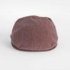 Plain Claret Linen Flat Cap