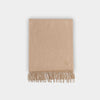 Plain Cream Wide Width Pure Cashmere Scarf