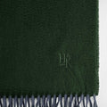 Plain Dark Green Wide Width Pure Cashmere Scarf