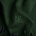 Plain Dark Green Wide Width Pure Cashmere Scarf