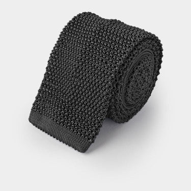 Plain Dark Navy Knitted Silk Tie