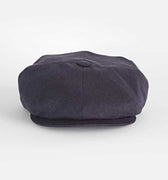 Plain Dark Navy Linen Gatsby Cap