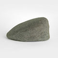 Plain Dark Olive 100% Linen Flat Cap