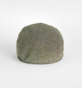 Plain Dark Olive 100% Linen Flat Cap