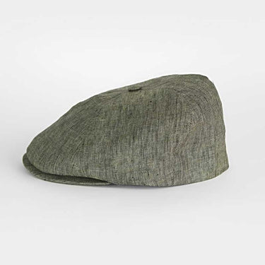 Plain Dark Olive Linen Toni Cap