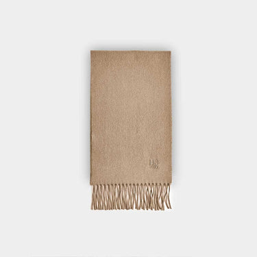 Plain Ecru Narrow Width Pure Cashmere Scarf