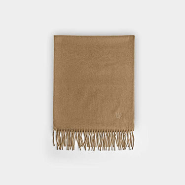 Plain Ecru Wide Width Pure Cashmere Scarf