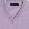 Plain Lavender 2 - Ply Cashmere V - Neck Sweater