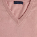 Plain Light Pink 2 - Ply Cashmere V - Neck Sweater