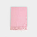 Plain Light Pink Wide Width Pure Cashmere Scarf