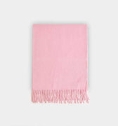 Plain Light Pink Wide Width Pure Cashmere Scarf