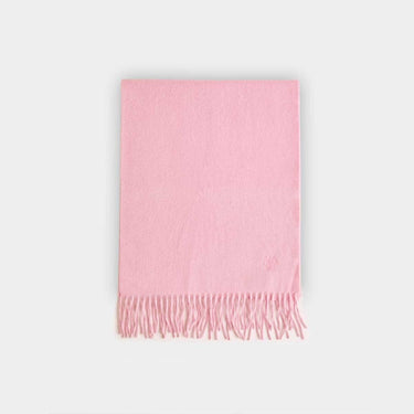 Plain Light Pink Wide Width Pure Cashmere Scarf