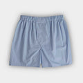 Plain Mid Blue Cotton Poplin Boxer Shorts