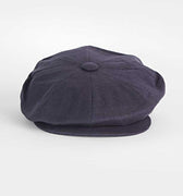 Plain Navy Linen Gatsby Cap