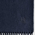 Plain Navy Pure Narrow Width Cashmere Scarf