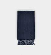 Plain Navy Pure Narrow Width Cashmere Scarf