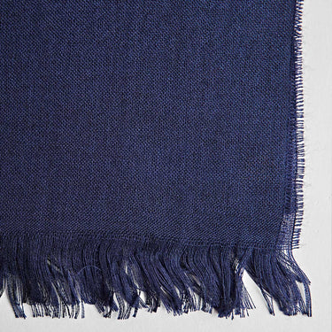 Plain Navy Silk & Cashmere Scarf