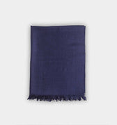 Plain Navy Silk & Cashmere Scarf