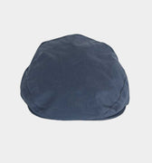 Plain Navy Waxed Cotton Flat Cap