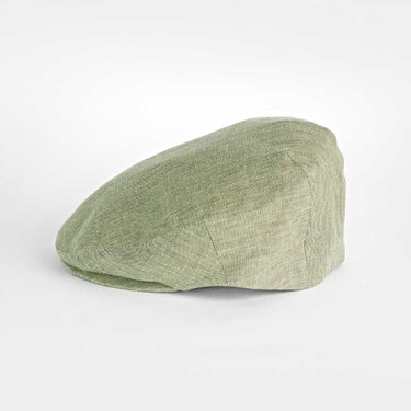 Plain Olive 100% Linen Flat Cap