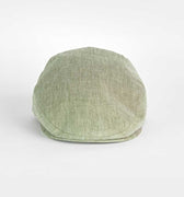 Plain Olive 100% Linen Flat Cap