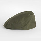 Plain Olive Waxed Cotton Flat Cap