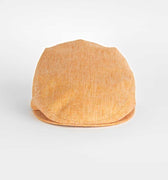 Plain Orange 100% Linen Flat Cap