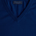 Plain Petrol Blue 2 - Ply Cashmere V - Neck Sweater