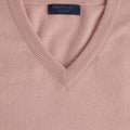 Plain Pink 2 - Ply Cashmere V - Neck Sweater