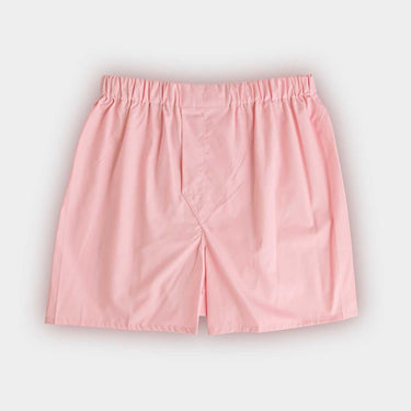 Plain Pink Cotton Poplin Boxer Shorts