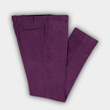 Plain Purple Stretch Cotton Trousers