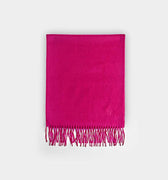 Plain Raspberry Wide Width Pure Cashmere Scarf