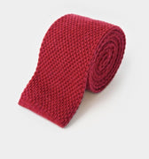 Plain Red Knitted Cashmere Tie