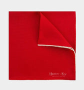 Plain Red Silk Pocket Square