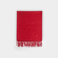 Plain Red Wide Width Pure Cashmere Scarf