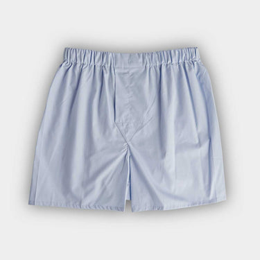 Plain Sky Blue Cotton Poplin Boxer Shorts