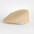 Plain Tan 100% Linen Flat Cap