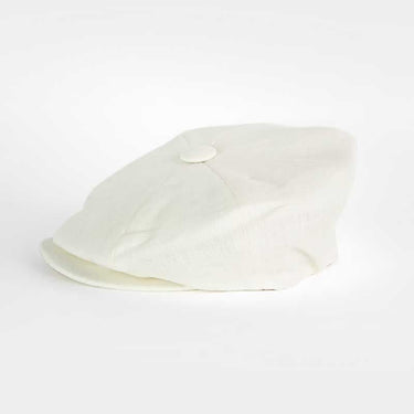 Plain White Linen Gatsby Cap