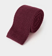 Plain Wine Knitted Cashmere Tie