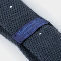 Prussian Blue & White Spot Knitted Cashmere Tie