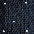 Prussian Blue & White Spot Knitted Cashmere Tie