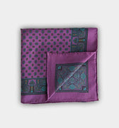 Purple Large Bean Silk Pocket Square