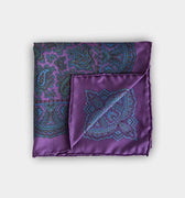 Purple Paisley Silk Pocket Square