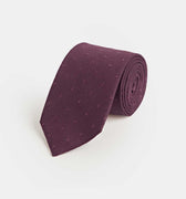 Purple Self - Spot Wool & Silk Blend Tie