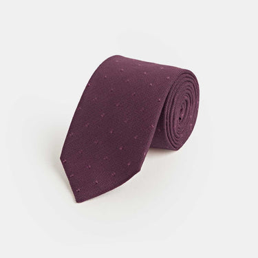 Purple Self - Spot Wool & Silk Blend Tie