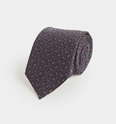 Purple Silk Tie With Small Bean Motif