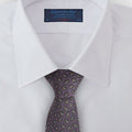 Purple Silk Tie With Small Bean Motif