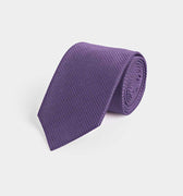 Purple Small Houndstooth Wool & Silk Blend Tie