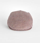 Red Basket Weave Cotton & Linen Flat Cap