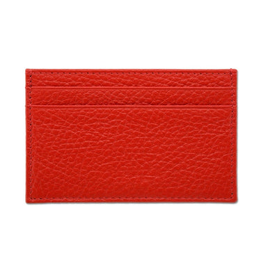 Red Calf Leather Double Sided Card Holder